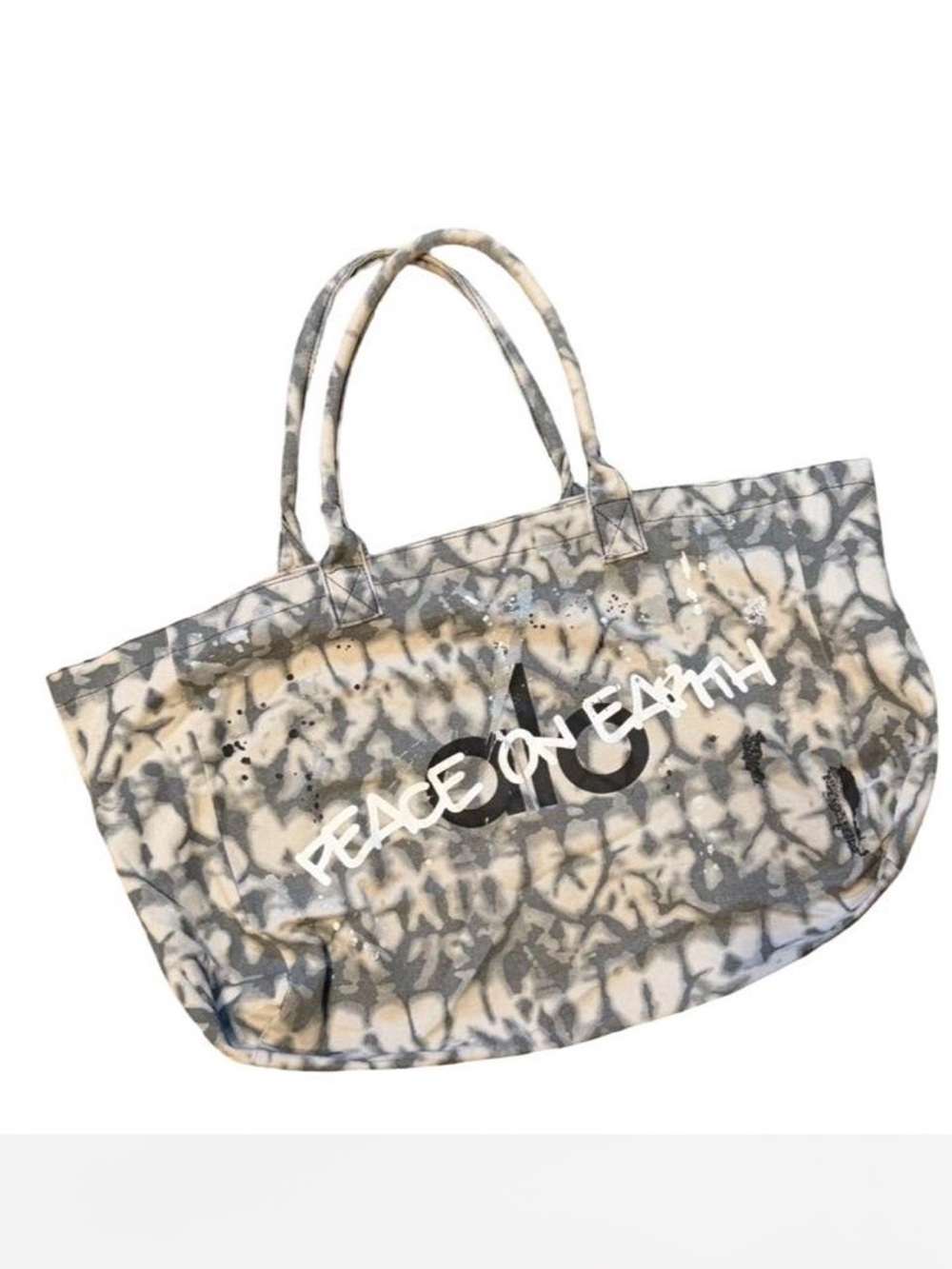 ALO Yoga Peace On Earth Tie-Dye Tote Bag - Gray & Cream